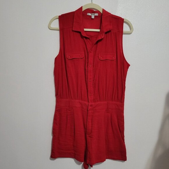 Red Romper Women Size M - Picture 1 of 12